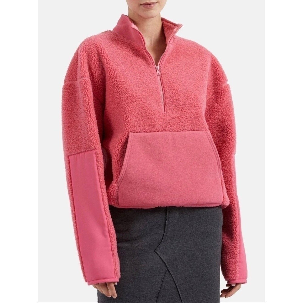 ATM ANTHONY THOMAS MELILLO Fleece half-zip Sweatshirt Rose Quartz Size XL